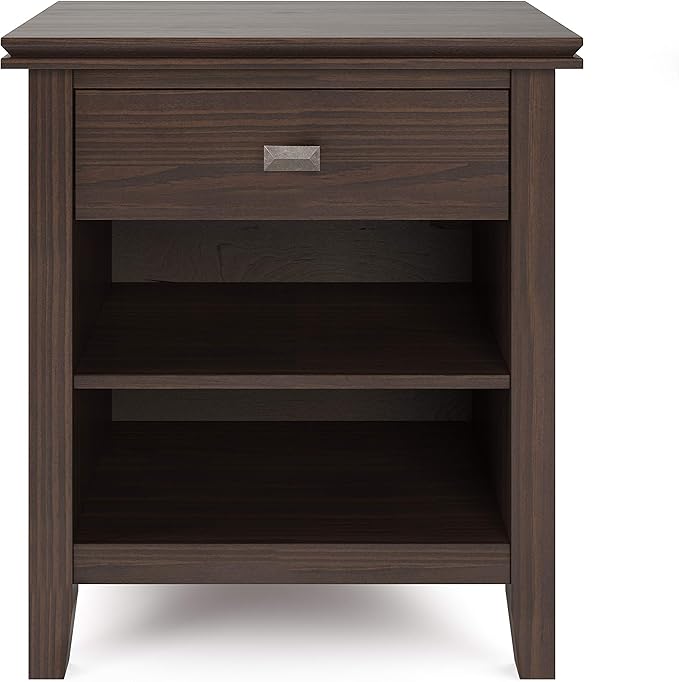 SIMPLIHOME Artisan SOLID WOOD 24 inch Wide Transitional Bedside Nightstand - Image 5