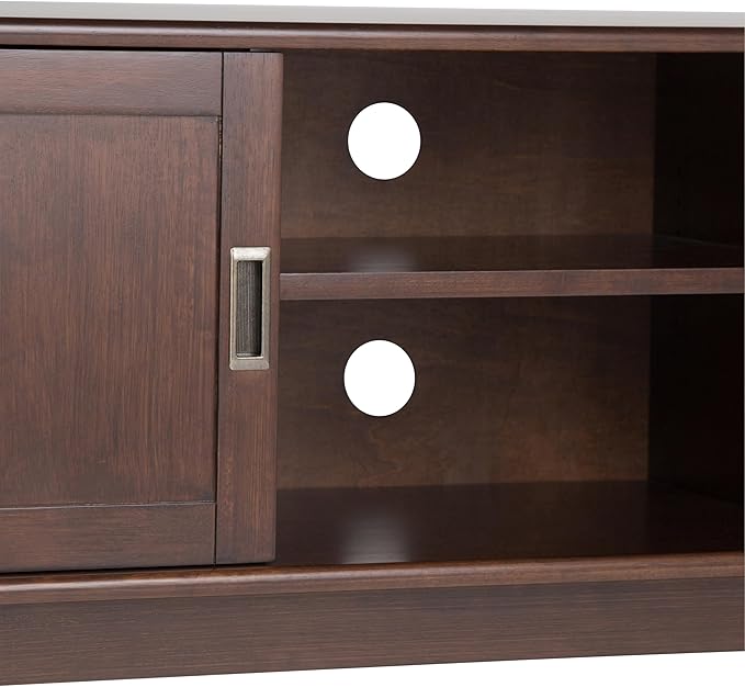 SIMPLIHOME Draper SOLID HARDWOOD 60 inch Wide Mid Century Modern TV Media Stand - Image 7