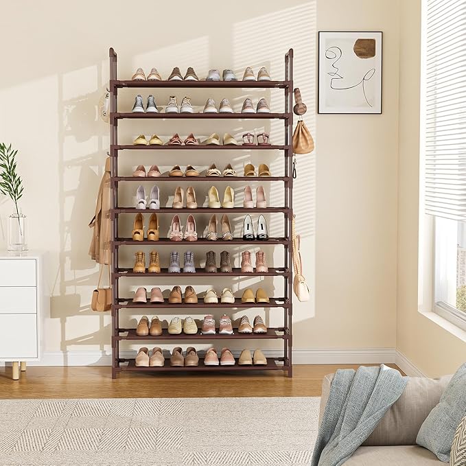 Tall Shoe Rack 10 Tier Shoe Organizer Large Shoe Shelf - Image 7
