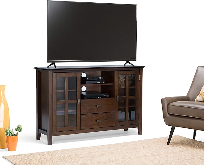 SIMPLIHOME Artisan SOLID WOOD 53 inch Wide Transitional TV Media Stand in - Image 10