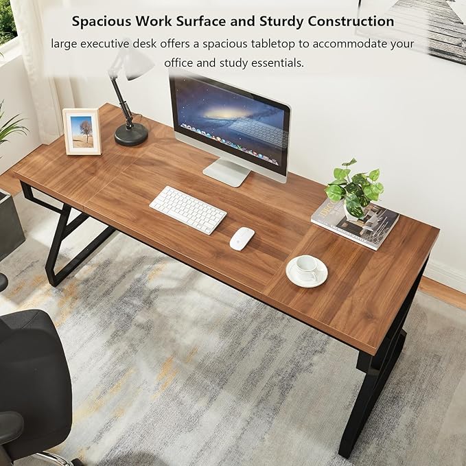 HOMISSUE 63-inch Executive Desk, Large Home Office Desk - Image 4