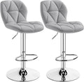 Yaheetech Grey Bar Stools Set of 2, PU Leather Bar Chairs by Yaheetech