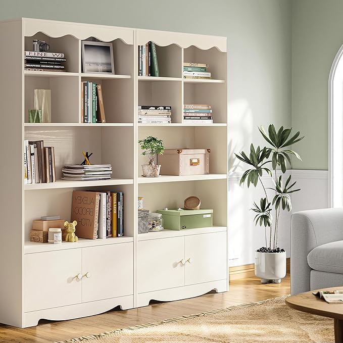 LINSY HOME 5-Shelf Bookcase Wooden, Open Floor Standing Cube Shelf Bookcase - Image 7