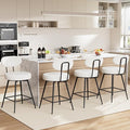 HOMMPA Counter Height Swivel Bar Stools Set of 4 Boucle Barstools 26'' by Hommpa