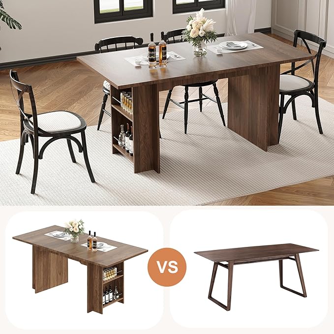 Garvee 63 Inch Dining Table for 2-4, Farmhouse Rectangular Kitchen Table - Image 8