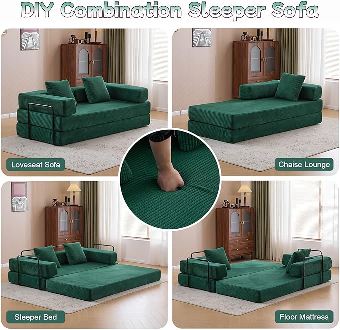Convertible Sofa Bed, Compression Futon Sofa - Image 4