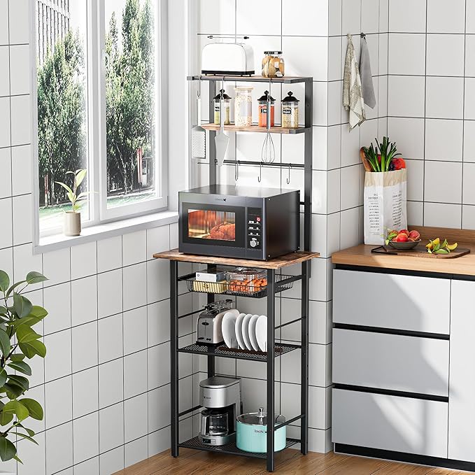 Kitchen Bakers Rack, 6-Tier Microwave Stand - Image 2