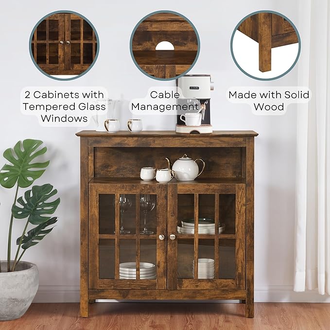 Convenience Concepts Big Sur Highboy Stand 36" Modern Entertainment Center - Image 5