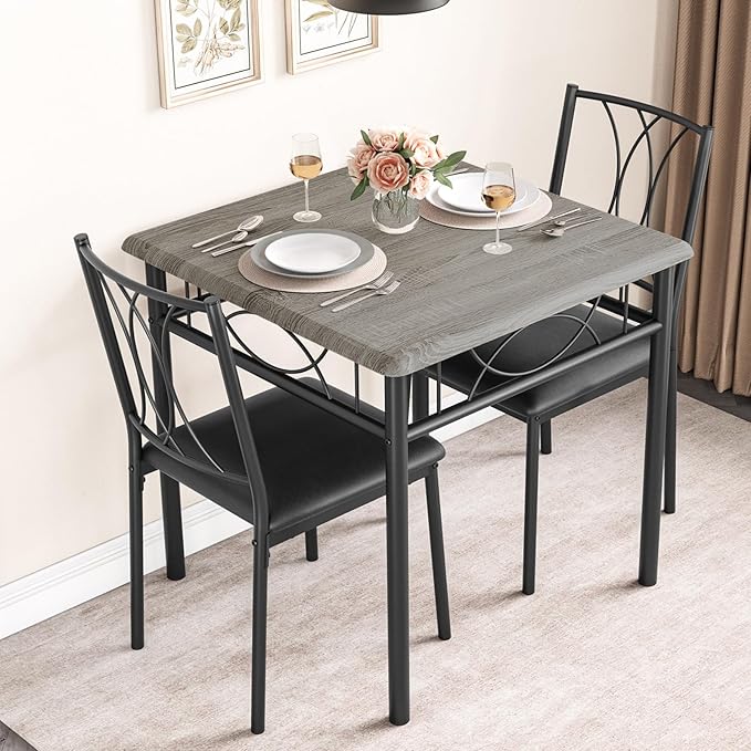 IDEALHOUSE Dining Table Set for 2, Square Dinner Table Sets by IDEALHOUSE