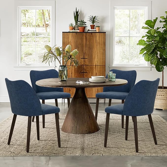 COLAMY Upholstered Dining Chairs Set of 4, Modern PU Leather Dining Room by COLAMYINC