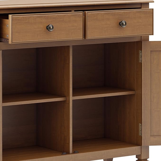 SIMPLIHOME Connaught 40-inch Wide Solid Wood Storage Cabinet in Light Golden - Image 7