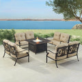 Oakland Living Black Aluminum Patio Fire Table Set by Oakland+Living