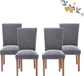 Parsons Dining Chairs Set of 4, Upholstered Nailhead Dining Room Kitchen Side by COLAMYINC