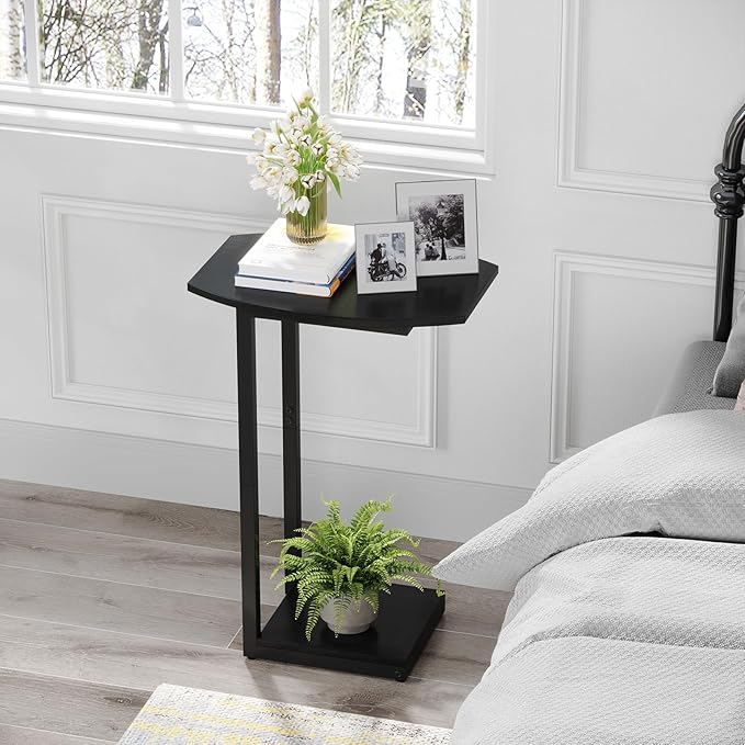 Hosfais Small Side Table End Table, C Shaped Barrel Coffee Table - Image 2