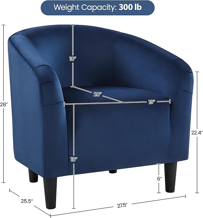 Yaheetech Velvet Club Chair, Modern Tufted Accent Chair - Image 3