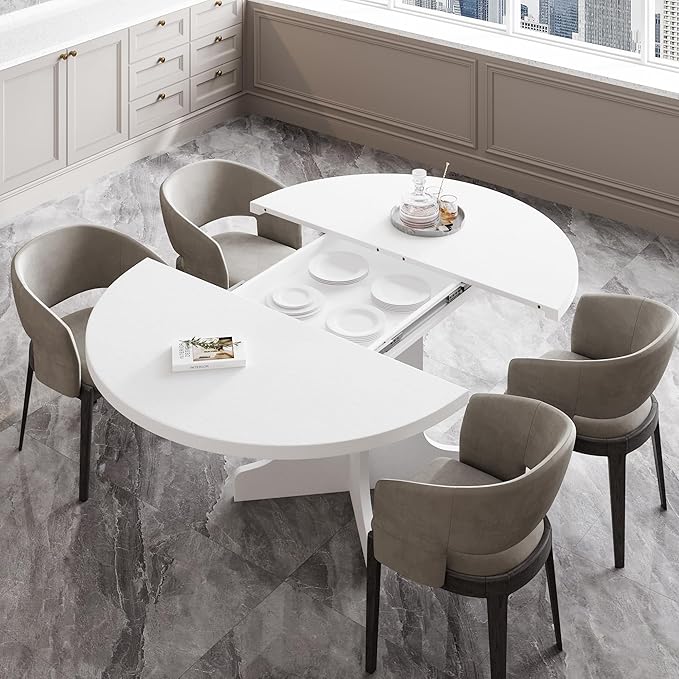 Feonase 59" Round Extendable Dining Room Table - Image 6