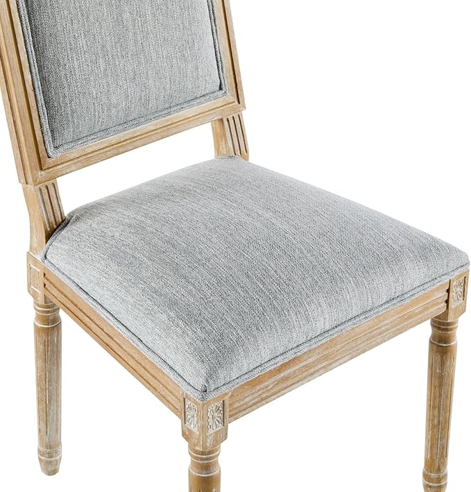 Merax Upholstered Solid Wood Dining Chairs Set of 6, French Country Style - Image 7