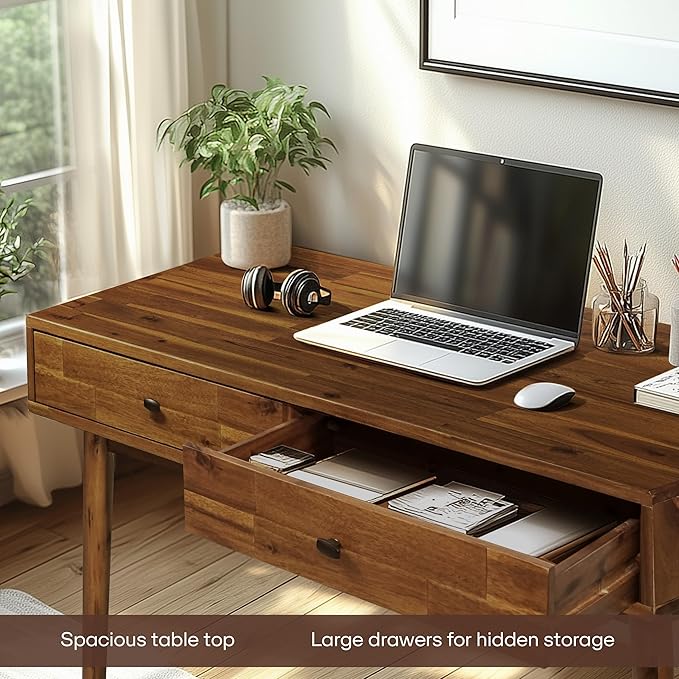 Acacia Lagom 48" Solid Wood Work Desk - Image 3
