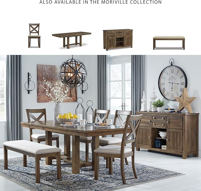 Signature Design by Ashley Moriville Modern Farmhouse 19" Upholstered Dining - Image 6