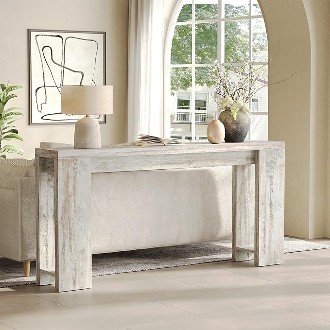 LITTLE TREE 70.9-Inch Entryway Table, Long Narrow Farmhouse Sofa Console Table - Image 8