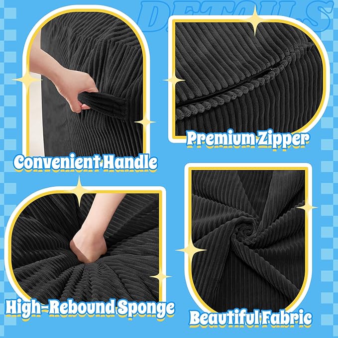 HABUTWAY 3FT Bean Bag Chair, Giant Bean Bag Chairs - Image 6