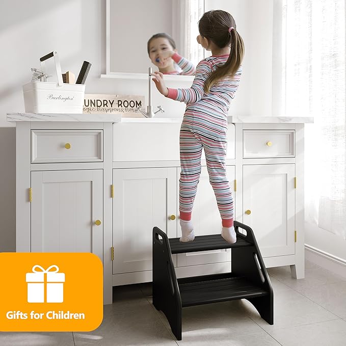 AMBIRD Wooden Step Stool, Two Step Stools 300 lbs Capacity - Image 8