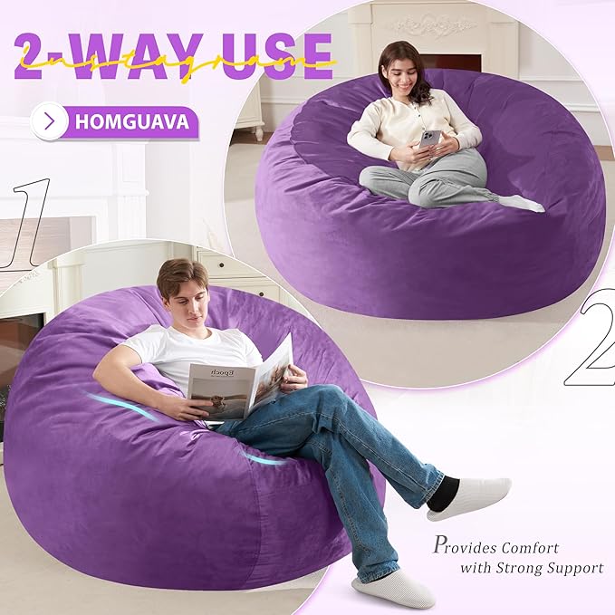 Homguava 6 FT Bean Bag Chair: 6' Bean Bags - Image 6