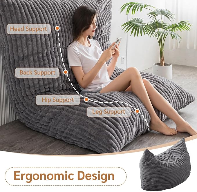 BYBYME 3 in 1 Bean Bag Chairs, Bean Bag Bed - Image 3