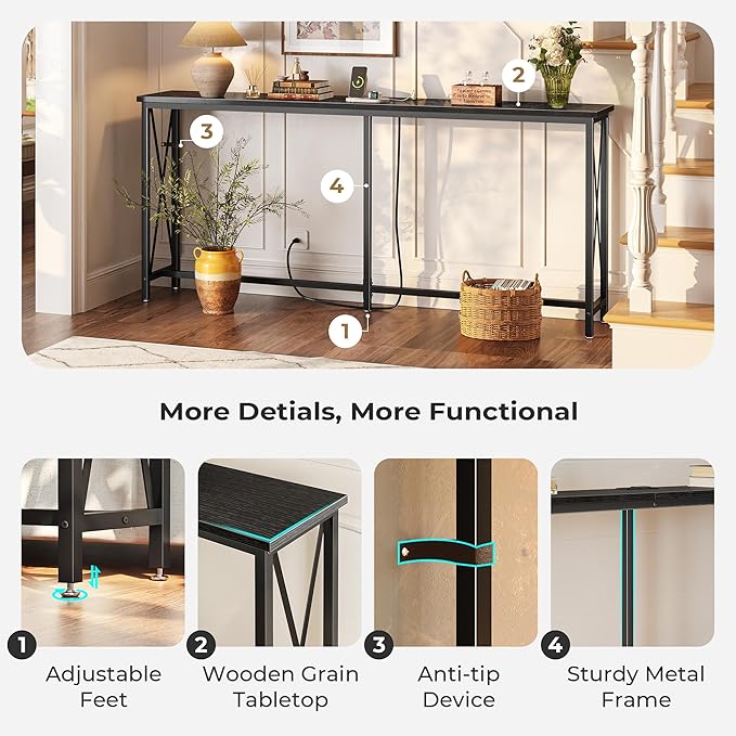 SUPERJARE 70 Inch Console Table - Image 7