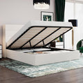 SHA CERLIN King Size Lift Up Storage Bed/Velvet Upholstered/Modern Wingback by SHACERLIN
