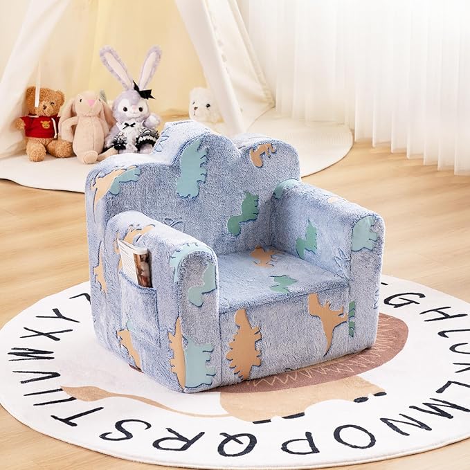 Tiita Kids Couch Plush Toddler Chair, Cloud-Like Glow in The Dark Kids Sofa - Image 8