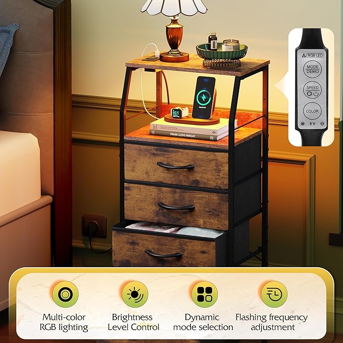 WLIVE 4 Drawer Dresser for Bedroom, Tall Night Stand Bed Side Table, End Table - Image 4