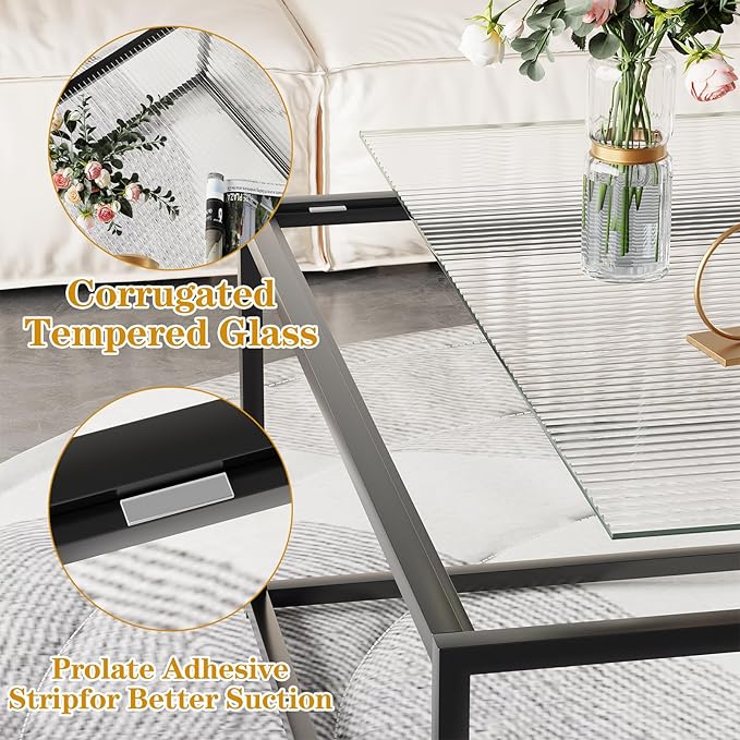 Glass Coffee Table Modern Center Table, Minimalist Coffee Table Sofa Side Tea - Image 4