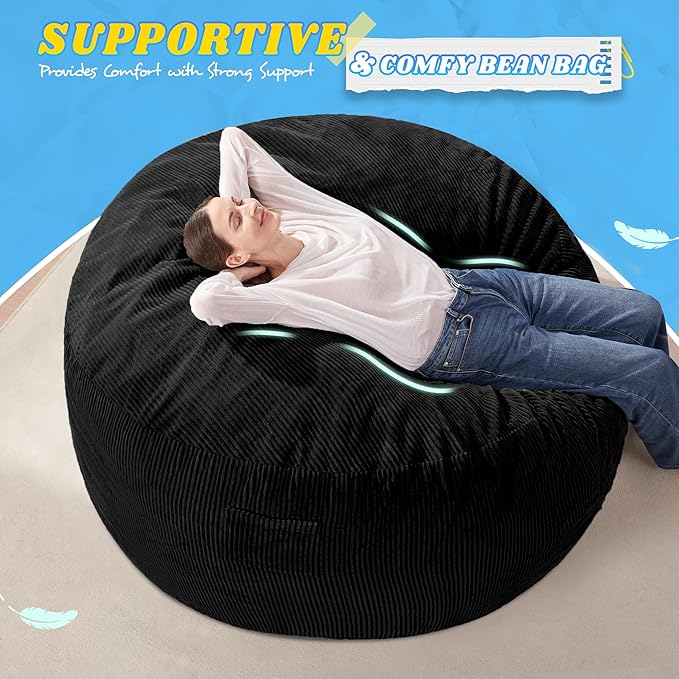 HABUTWAY 3FT Bean Bag Chair, Giant Bean Bag Chairs - Image 5