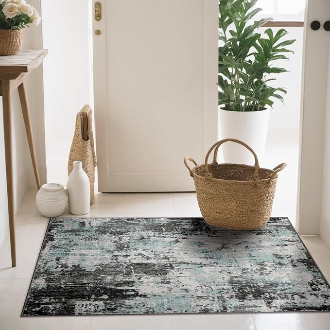 Washable Area Rugs 4'x6' Non-Slip Modern Abstract Soft - Image 9