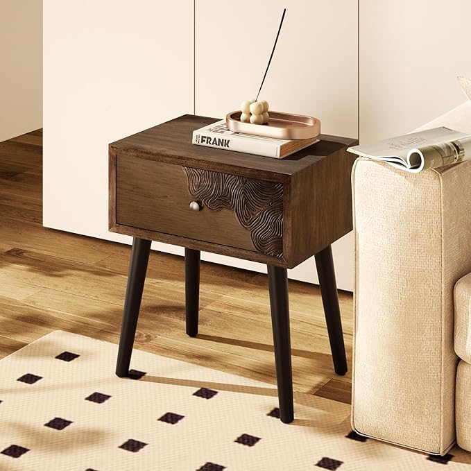 COSIEST Nightstand with Storage Drawer, Mid Century Modern Nightstand, Accent - Image 4