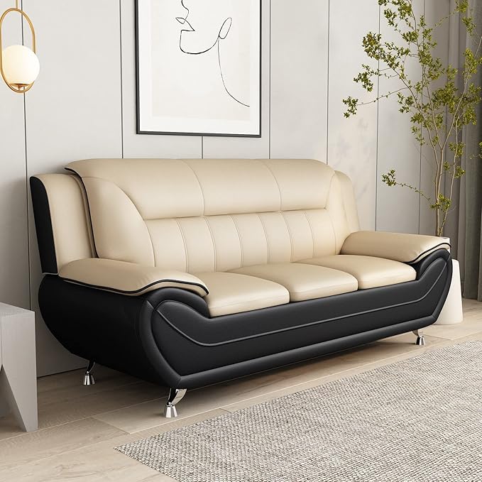 Container Furniture Direct Michael Modern Faux Leather Upholstered Stainless - Image 8