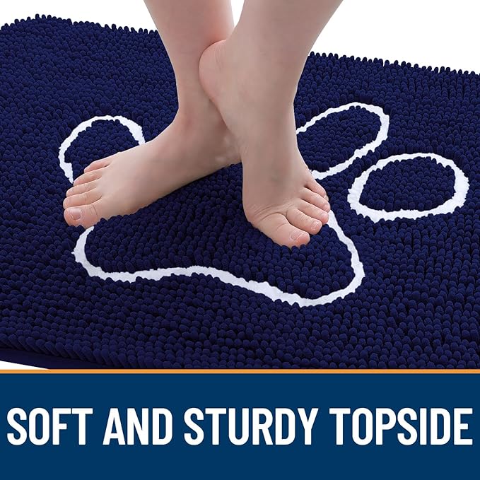 OLANLY Door Mat for Muddy Dog Paws 30x20, Ultra Absorbent Chenille Mud Doormat - Image 4