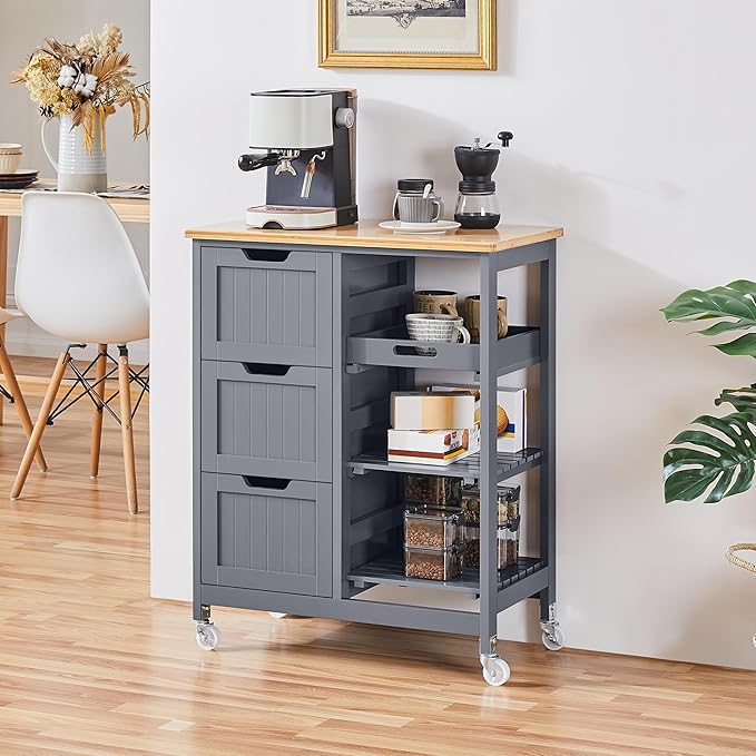 Yaheetech Kitchen Island Cart on Wheels - Image 3