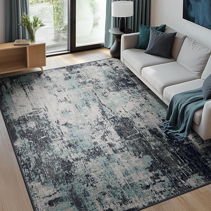 Washable Area Rugs 6'x9' Non-Slip Modern Abstract Soft by RELEANY