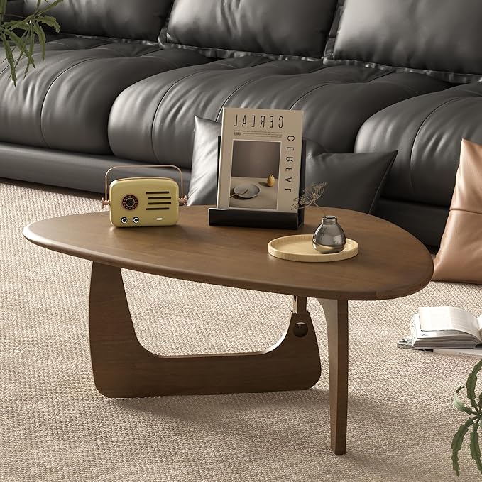 Mid Century Modern Coffee Table, Solid Wood Triangle Coffee Table - Image 5