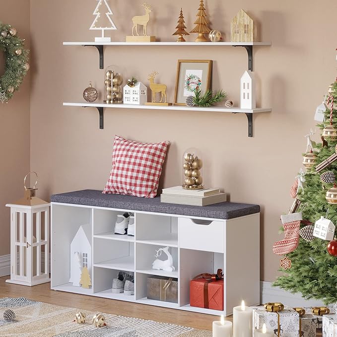 DINZI LVJ Shoe Bench, Entryway Storage Bench - Image 8