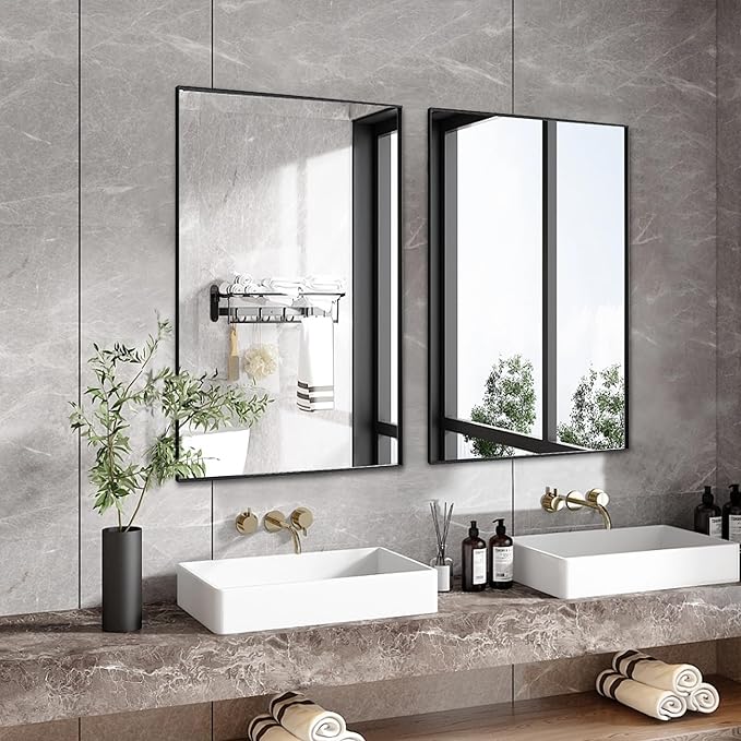 27x40 Inch Black Bathroom Mirror - Image 3