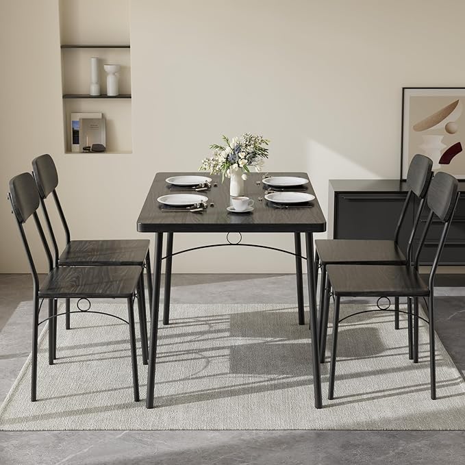 VECELO Dining Table Set for 4, 5-Piece Kitchen Table - Image 6