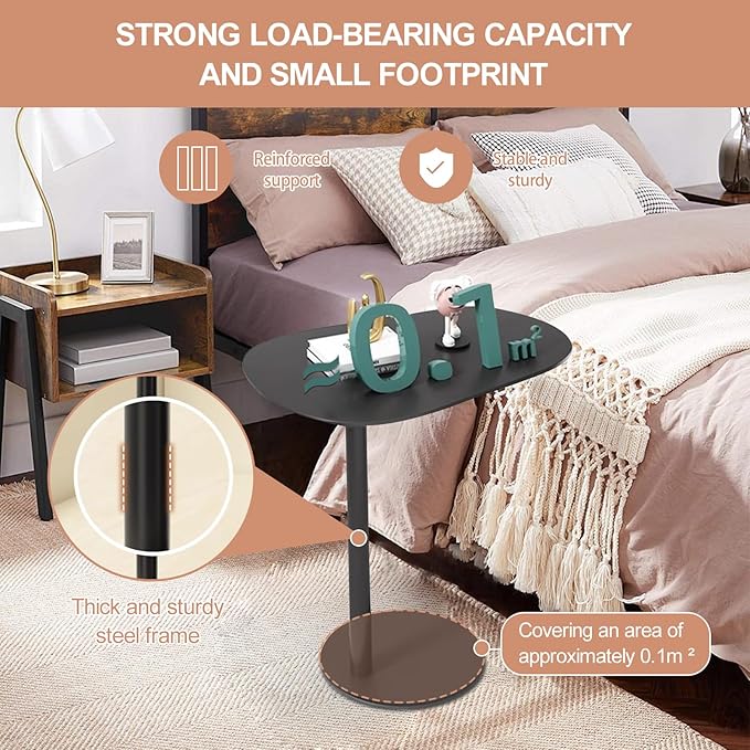 Modern Metal Side Tables Shaped End Table - Image 6