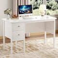 BHG Computer Desk with Drawers, Modern White Home Office Desk with Storage by BHG