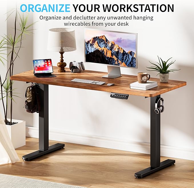 Electric Standing Desk, 55x24 inches Height Adjustable Desk, Sit to Stand Desks - Image 3
