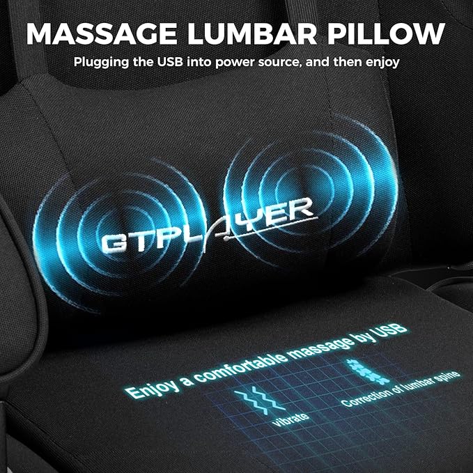 GTPLAYER Gaming Chair with Footrest, Computer Chair with and Lumbar Support - Image 7