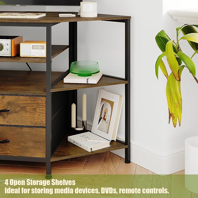 Corner TV Stand for 55 Inch TV, Farmhouse Entertainment Center - Image 6