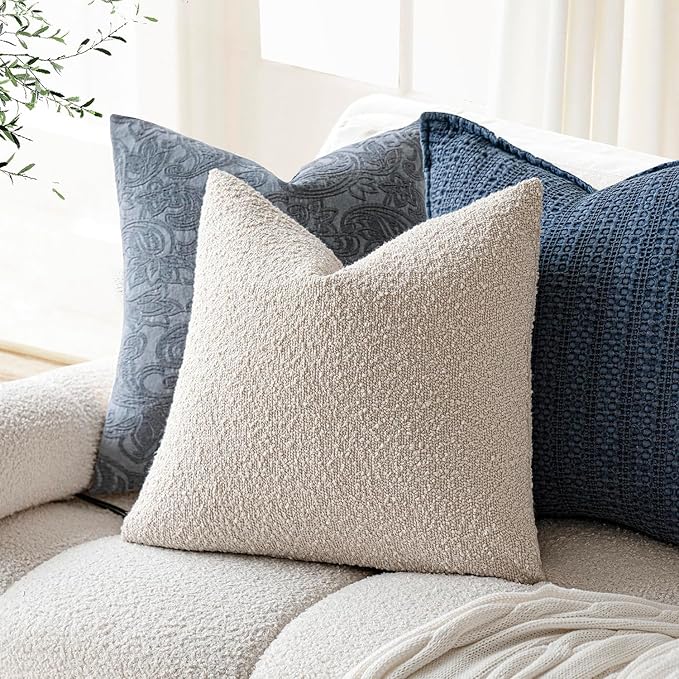 Foindtower Set of 2, Decorative Textured Boucle Throw Pillow Covers Accent - Image 5